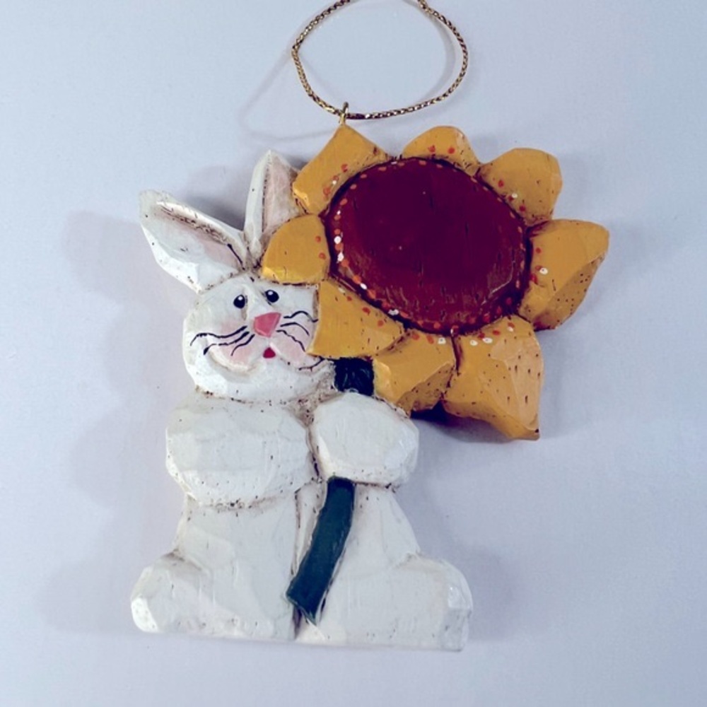 Eddie Walker Bunny with Sunflower Christmas Ornament